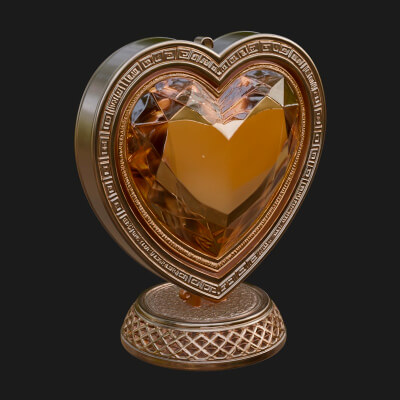 Ornate Framed Heart Plaque Design 300 3D Print Model