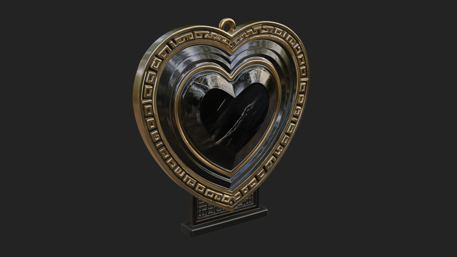 Ornate Framed Heart Plaque Design 301 3D Print Model 3D Model