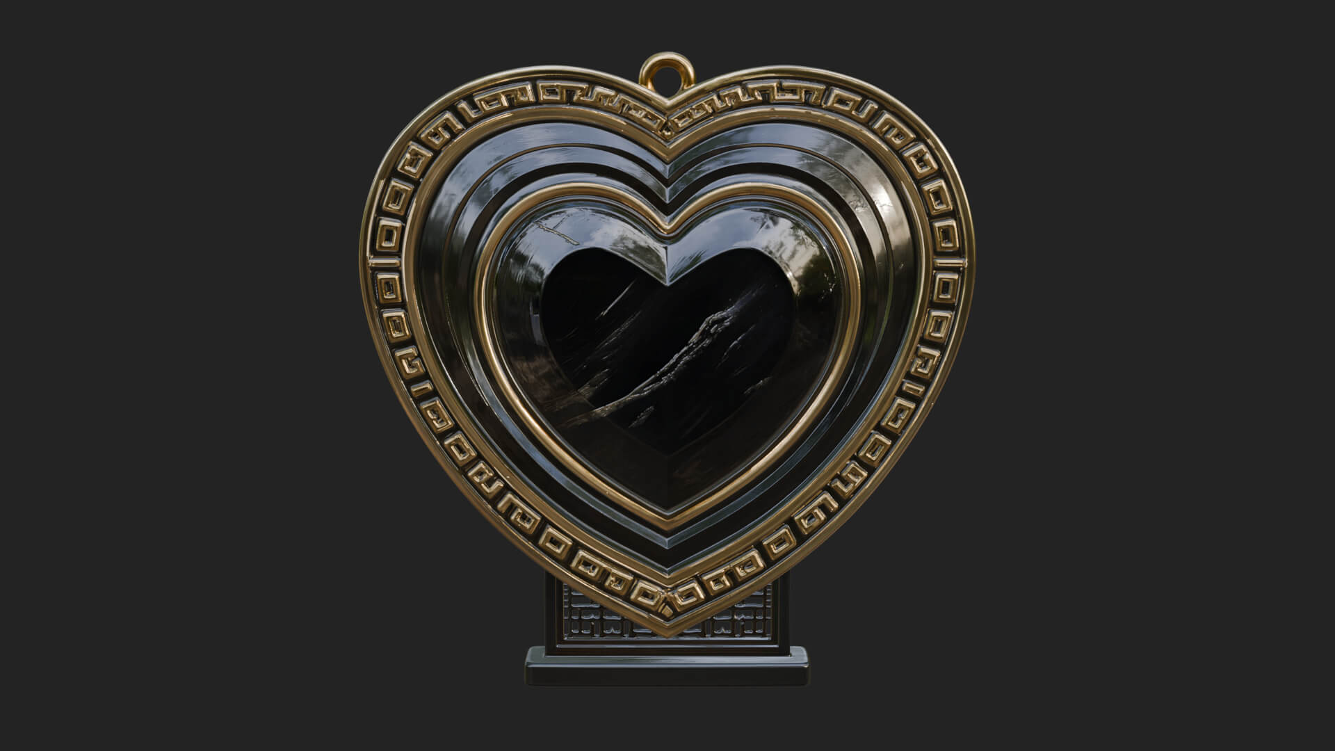 Ornate Framed Heart Plaque Design 301 3D Print Model 3D Model