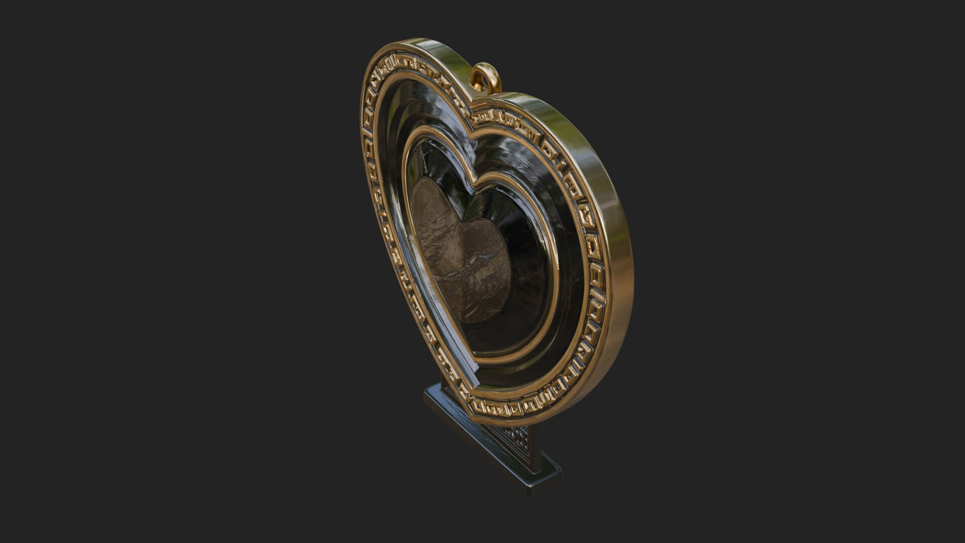 Ornate Framed Heart Plaque Design 301 3D Print Model 3D Model