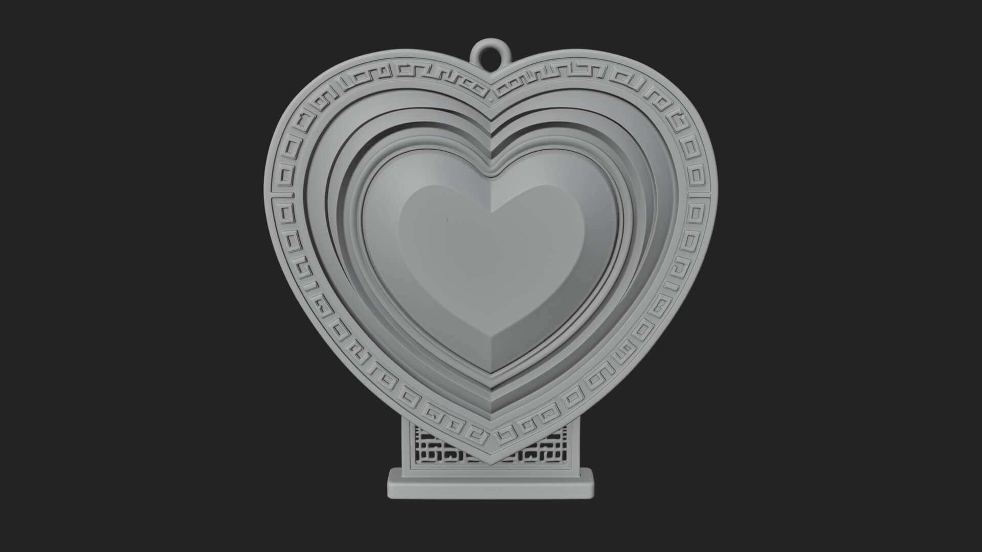 Ornate Framed Heart Plaque Design 301 3D Print Model 3D Model