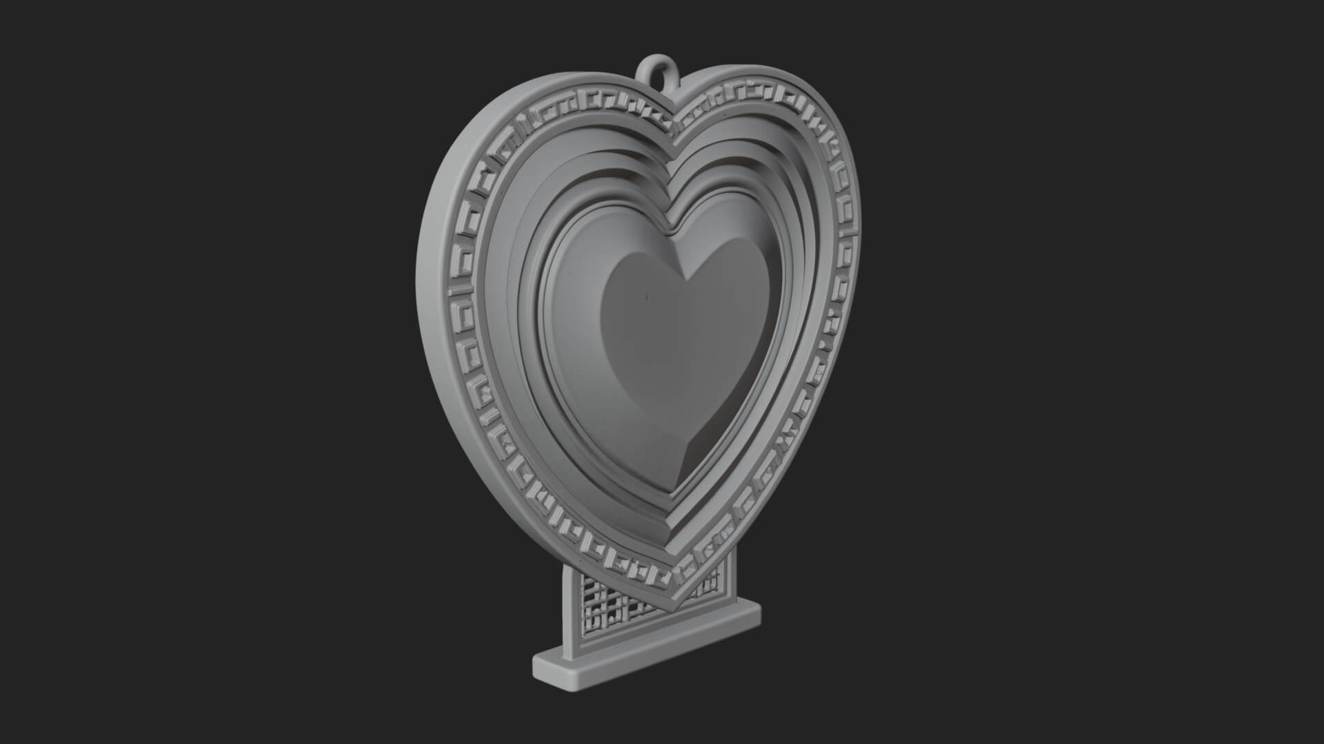 Ornate Framed Heart Plaque Design 301 3D Print Model 3D Model