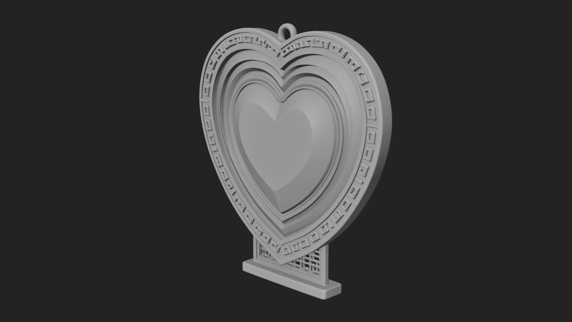 Ornate Framed Heart Plaque Design 301 3D Print Model 3D Model