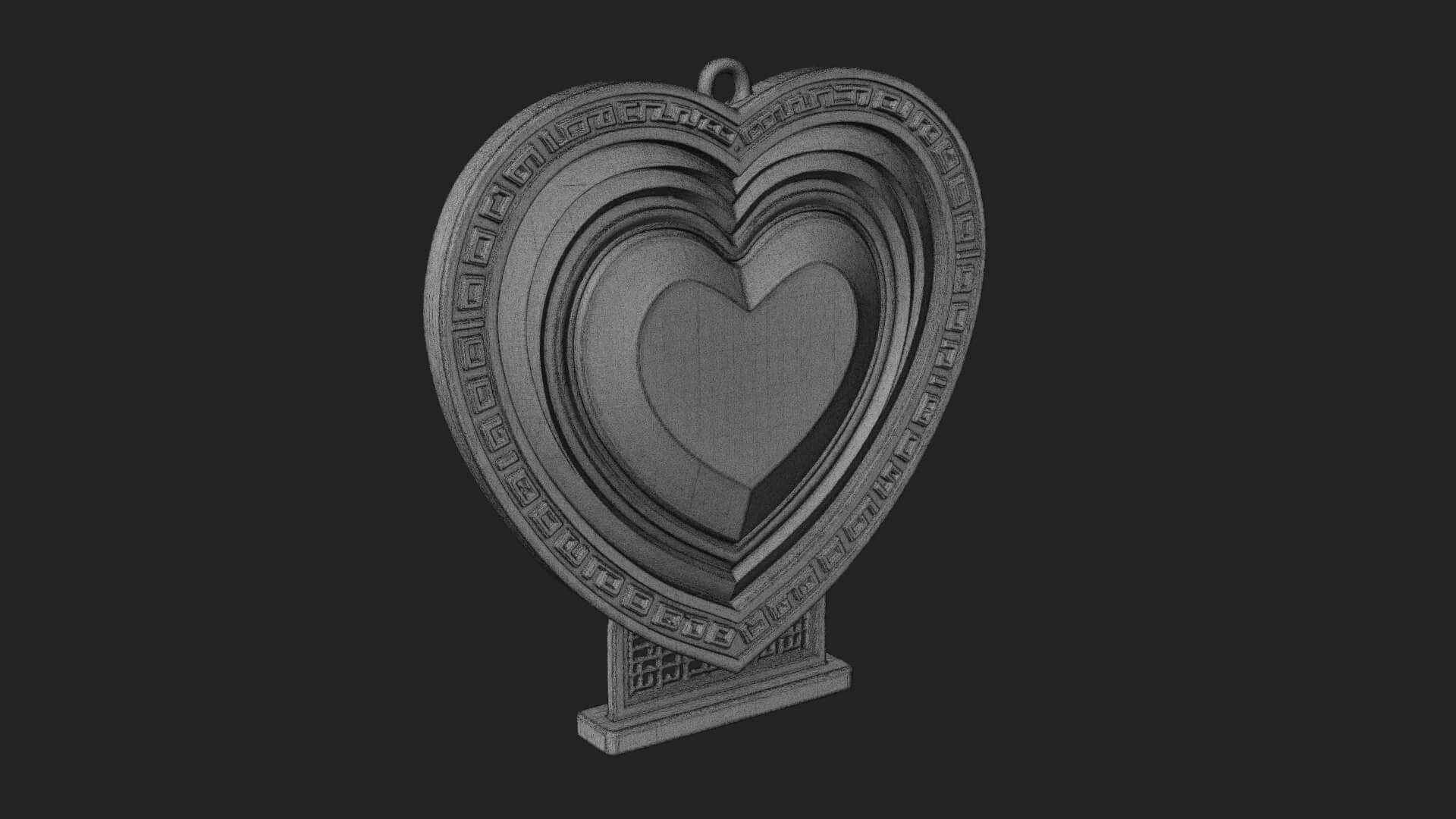 Ornate Framed Heart Plaque Design 301 3D Print Model 3D Model