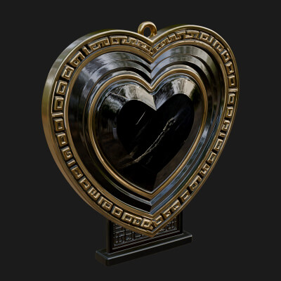 Ornate Framed Heart Plaque Design 301 3D Print Model