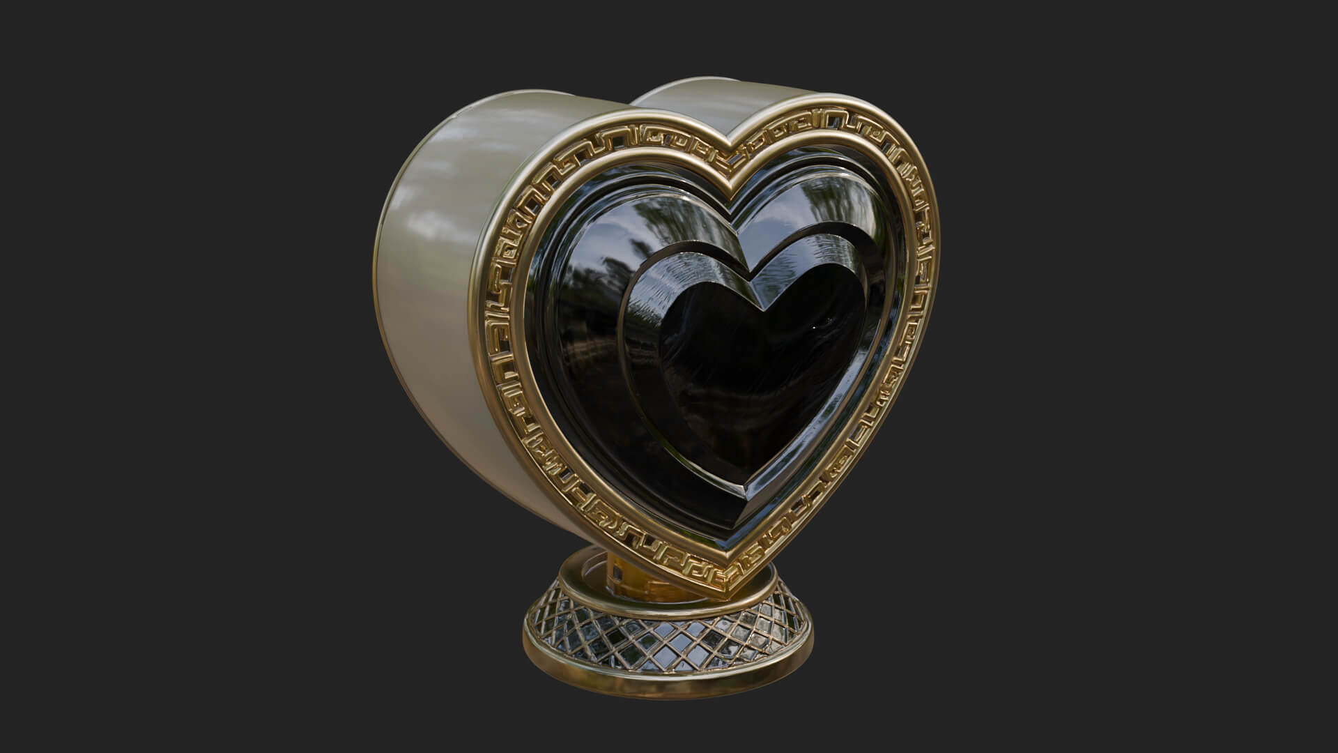 Ornate Framed Heart Plaque Design 302 3D Print Model 3D Model