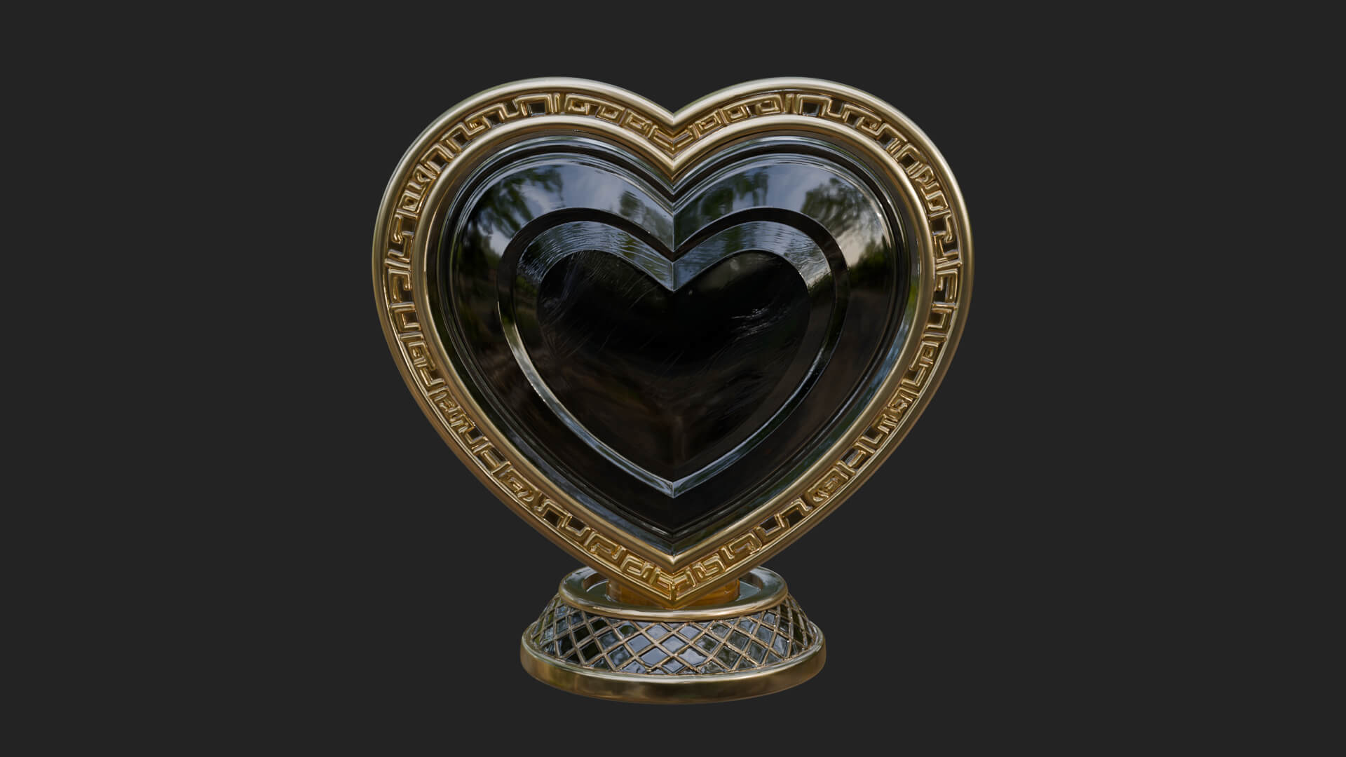 Ornate Framed Heart Plaque Design 302 3D Print Model 3D Model