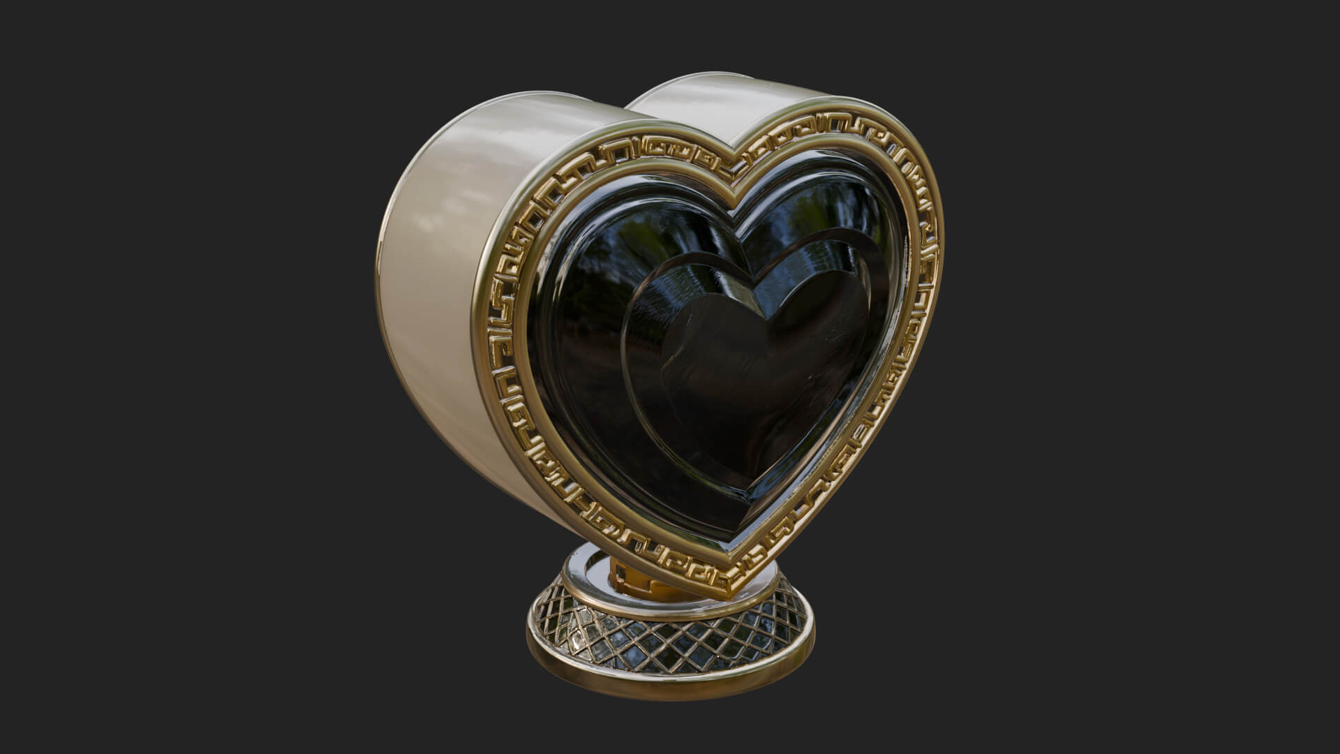 Ornate Framed Heart Plaque Design 302 3D Print Model 3D Model