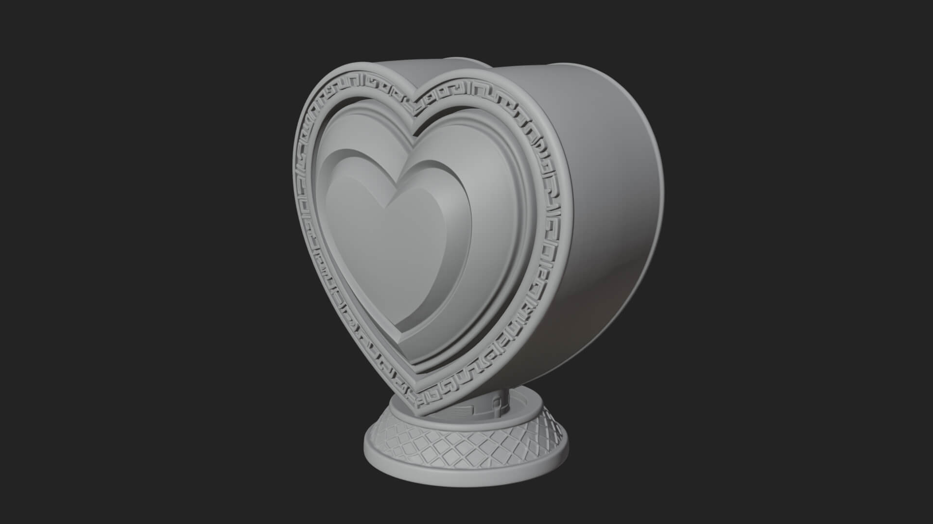Ornate Framed Heart Plaque Design 302 3D Print Model 3D Model
