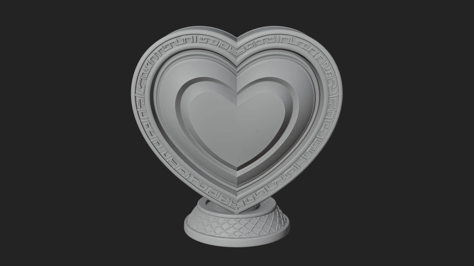 Ornate Framed Heart Plaque Design 302 3D Print Model 3D Model