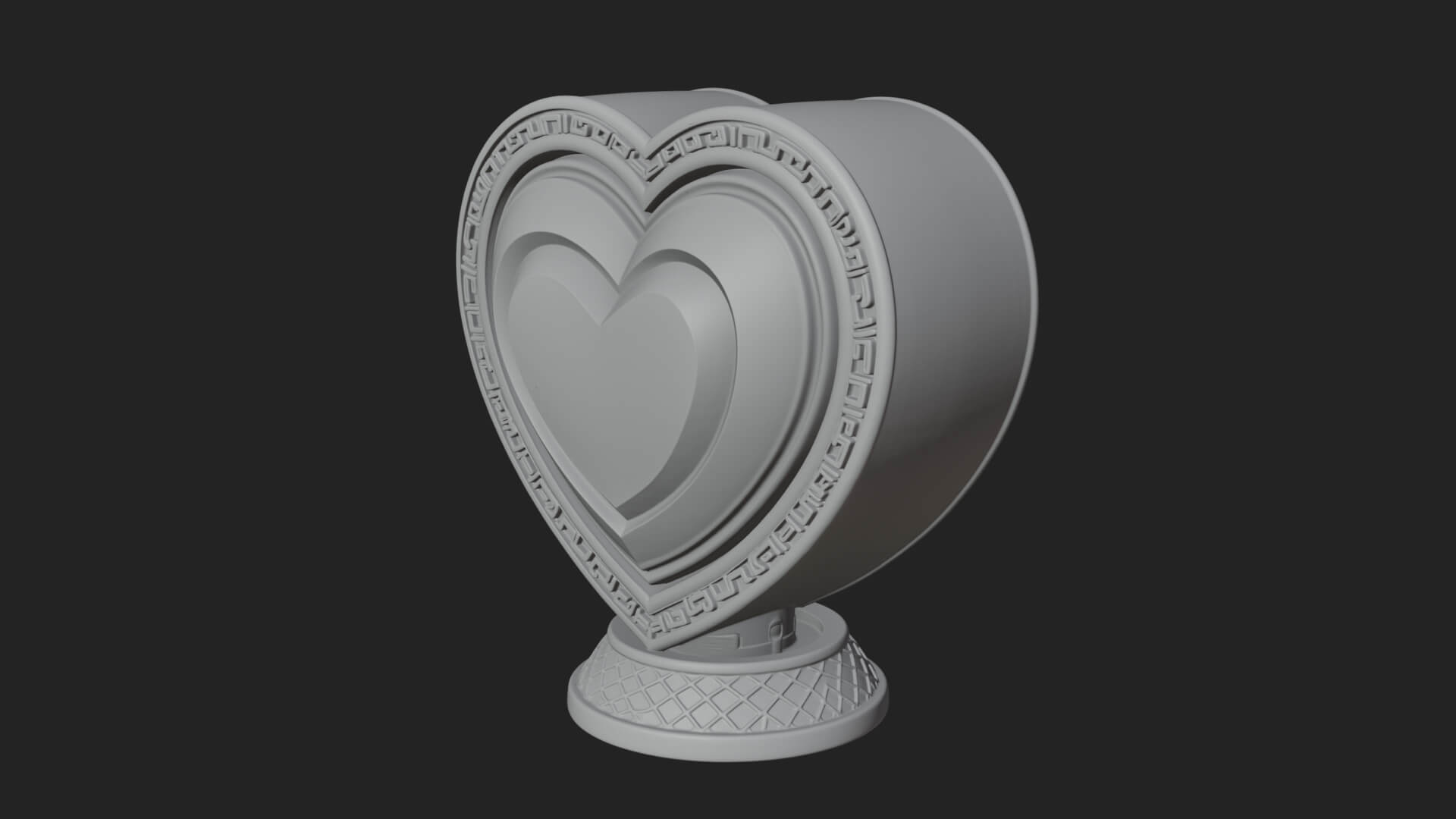 Ornate Framed Heart Plaque Design 302 3D Print Model 3D Model