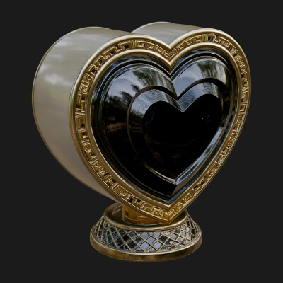 Ornate Framed Heart Plaque Design 302 3D Print Model