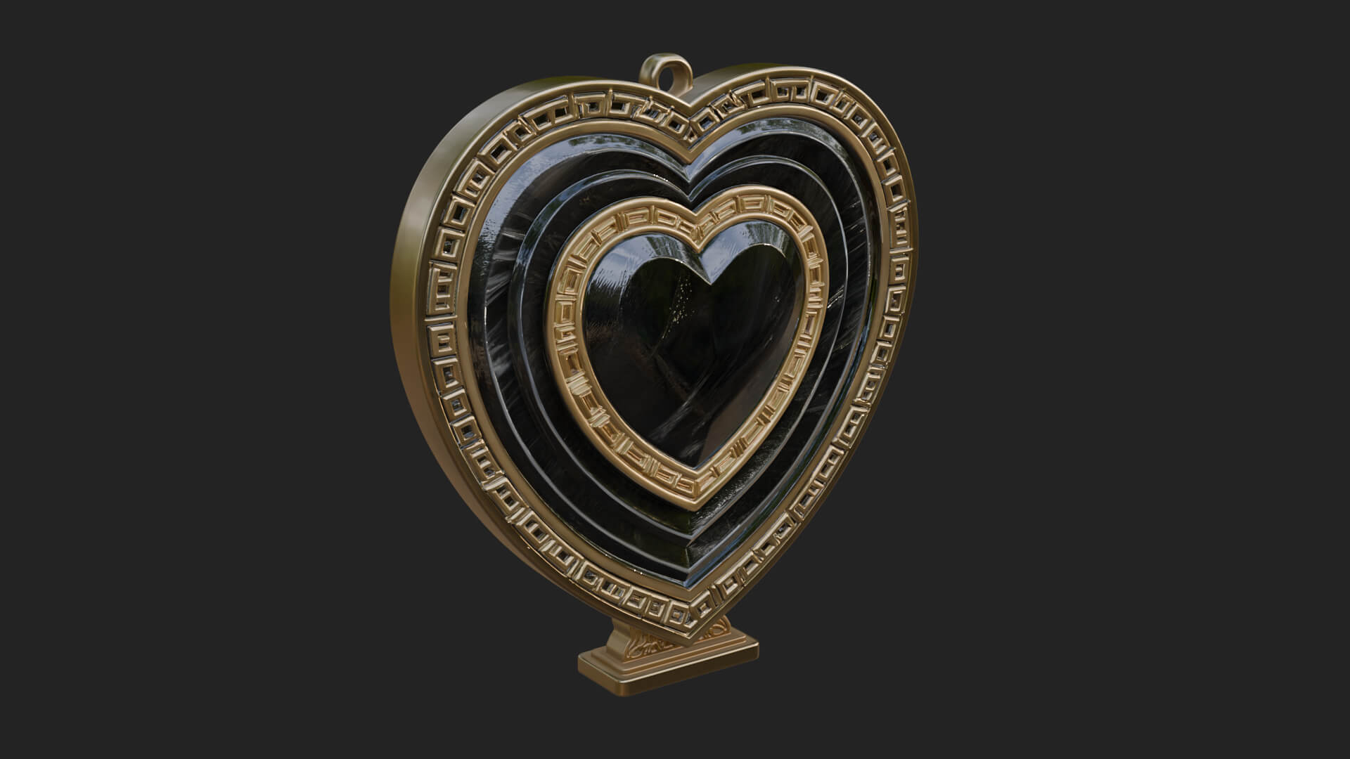 Ornate Framed Heart Plaque Design 303 3D Print Model 3D Model