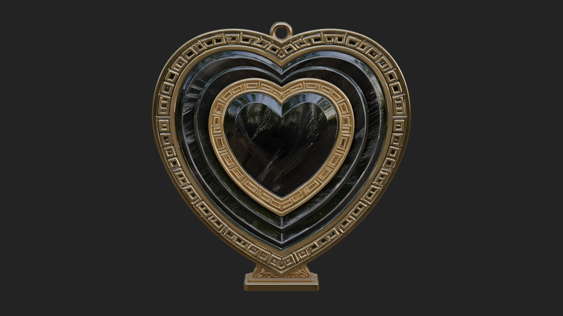 Ornate Framed Heart Plaque Design 303 3D Print Model 3D Model