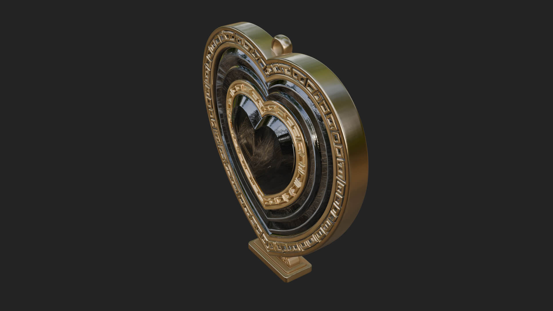 Ornate Framed Heart Plaque Design 303 3D Print Model 3D Model