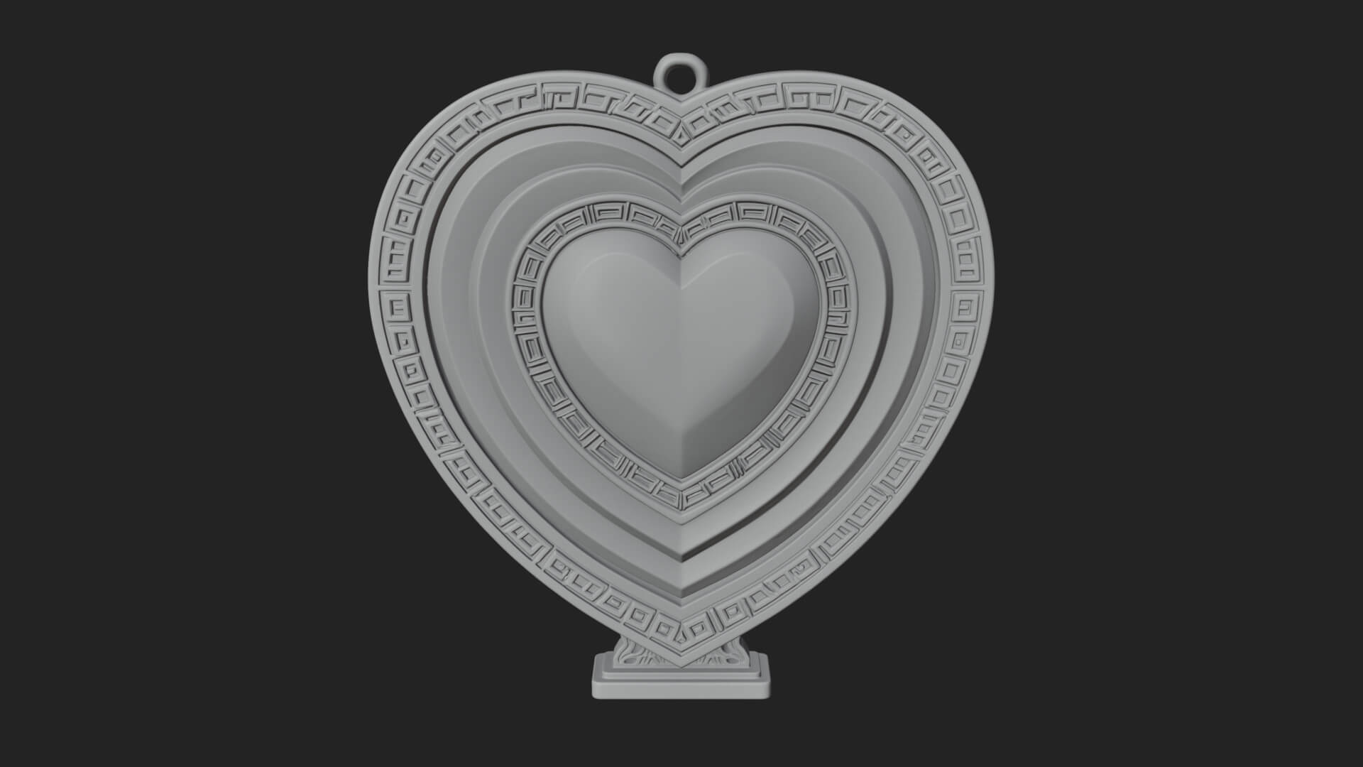 Ornate Framed Heart Plaque Design 303 3D Print Model 3D Model