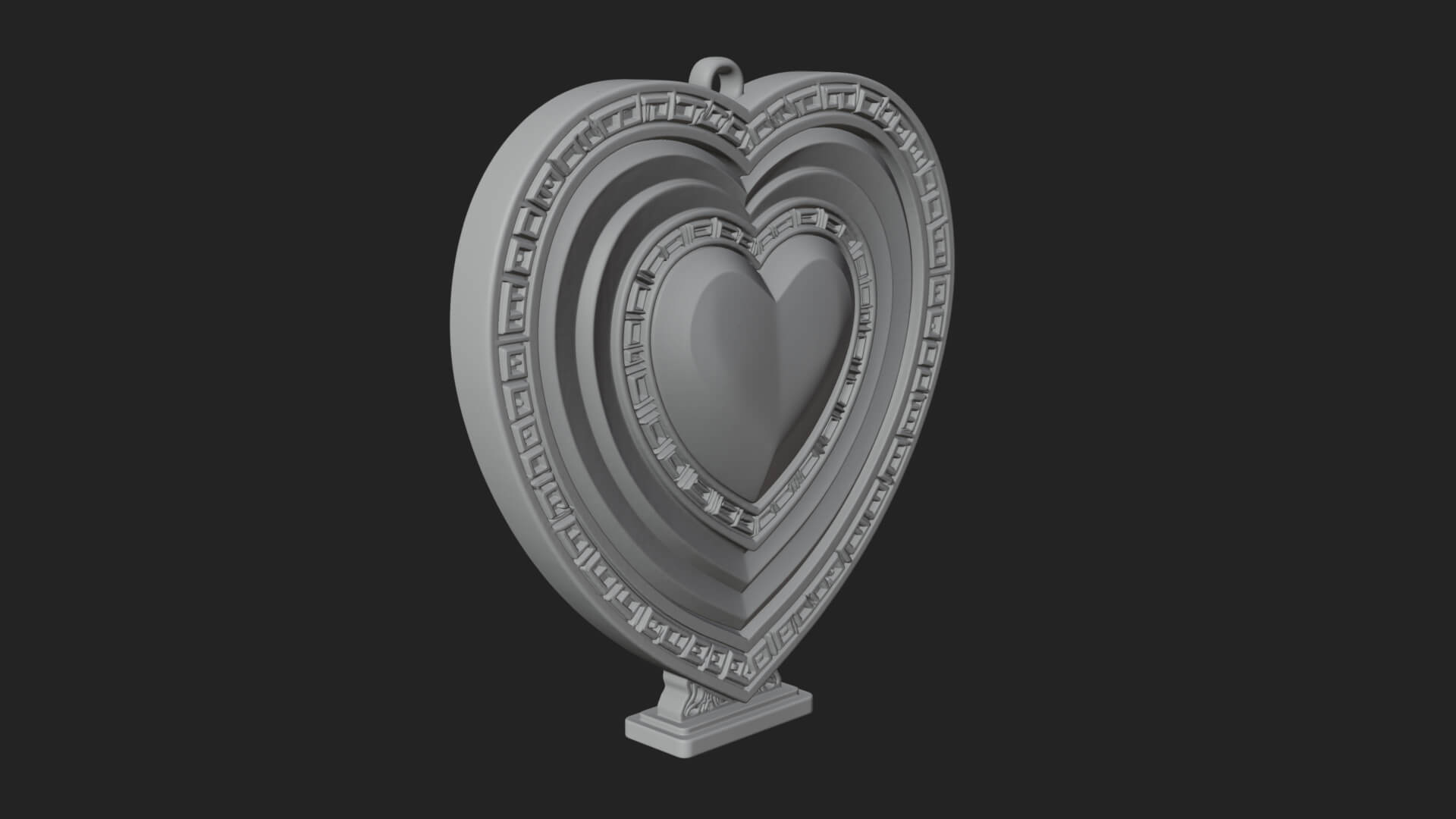 Ornate Framed Heart Plaque Design 303 3D Print Model 3D Model