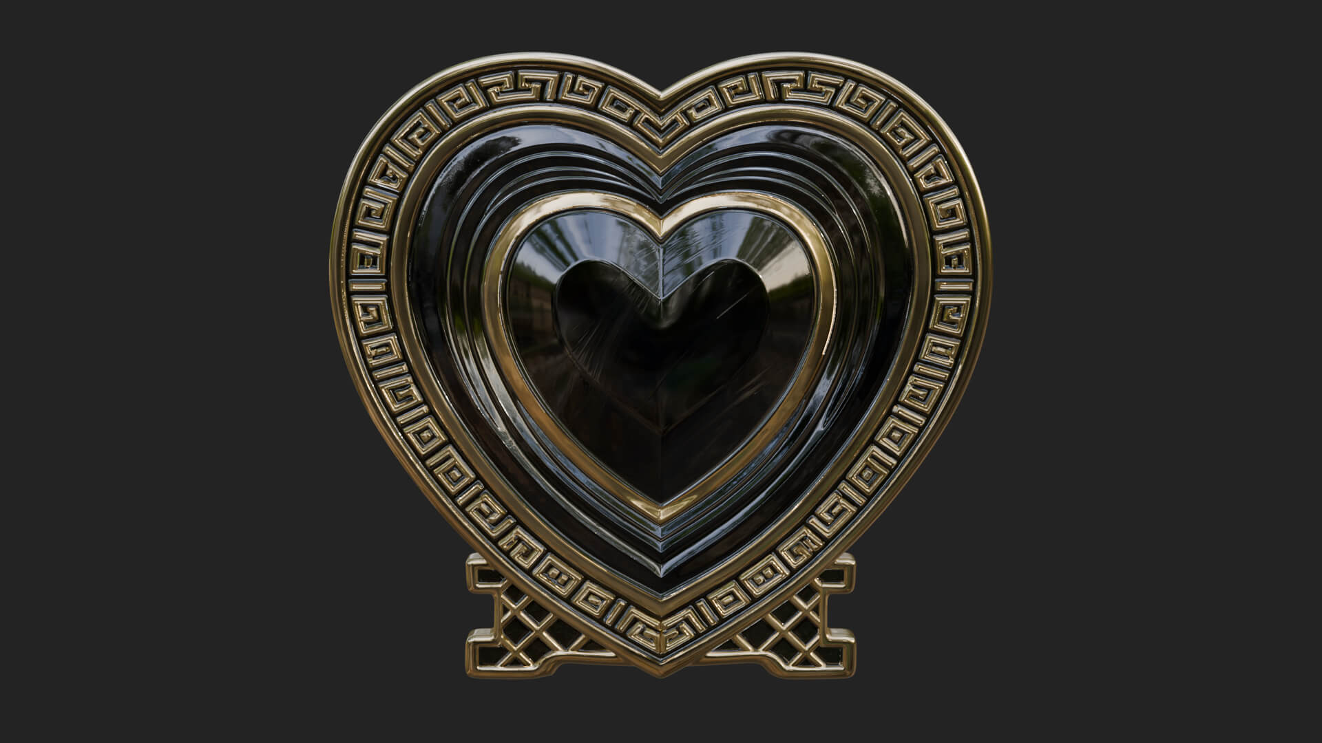 Ornate Framed Heart Plaque Design 304 3D Print Model 3D Model