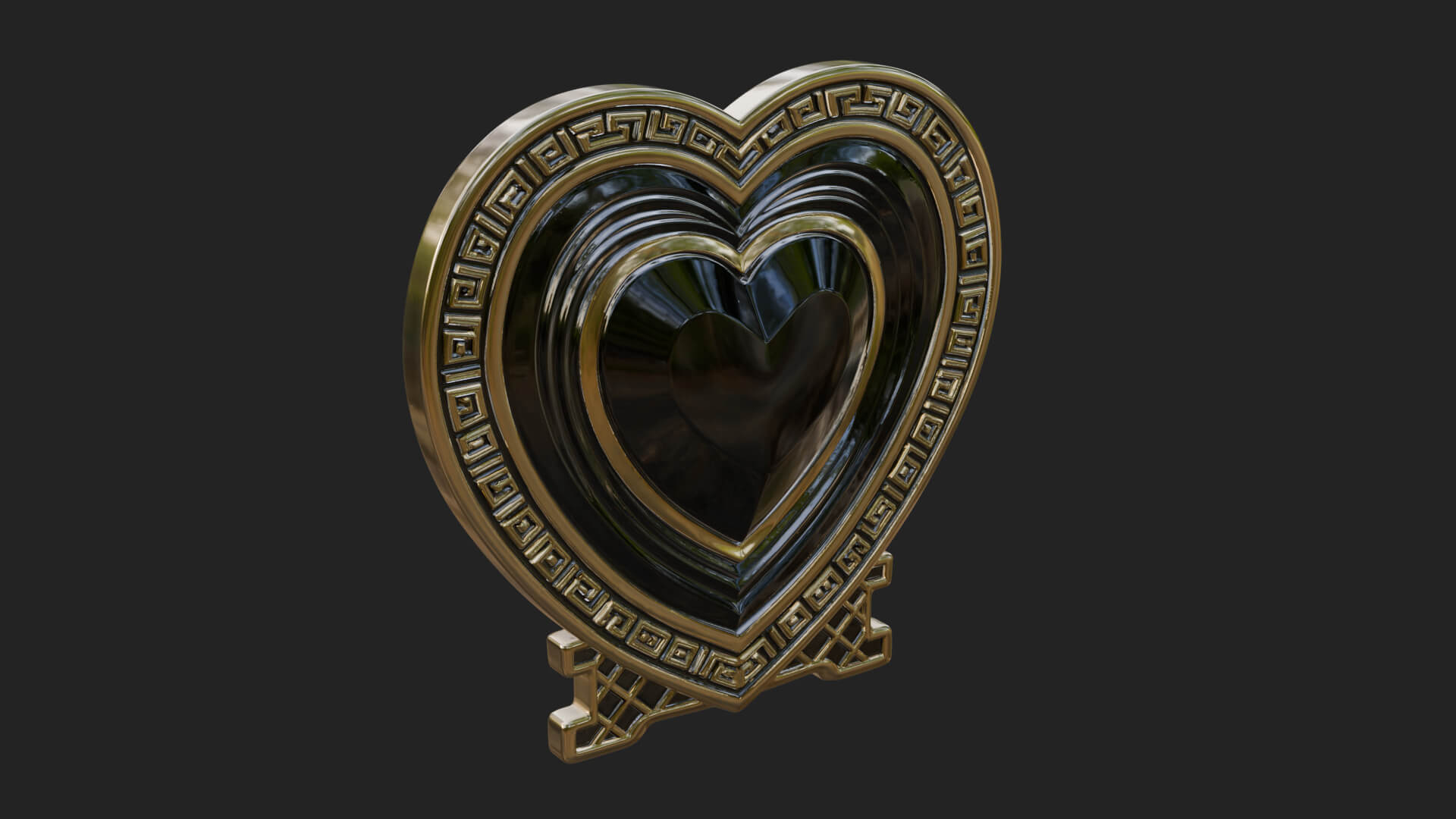 Ornate Framed Heart Plaque Design 304 3D Print Model 3D Model