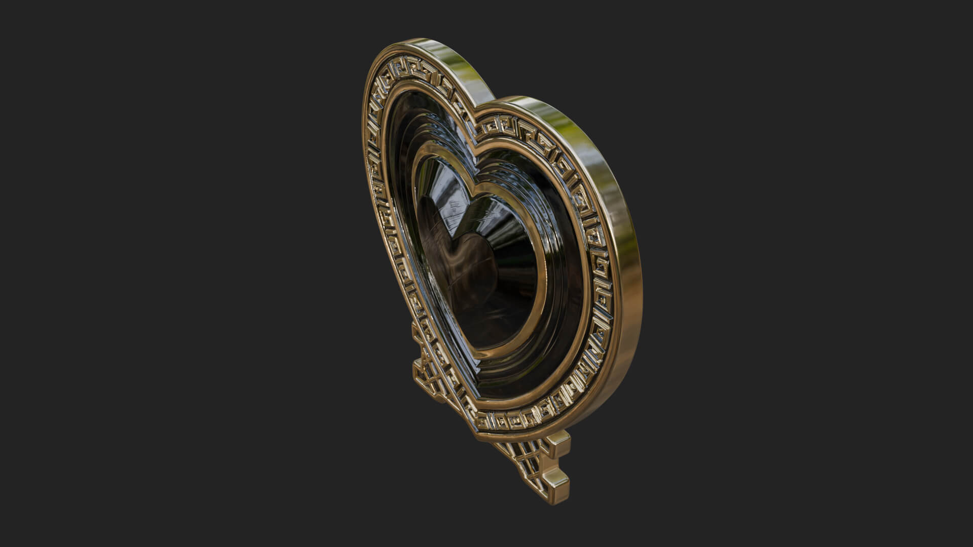 Ornate Framed Heart Plaque Design 304 3D Print Model 3D Model