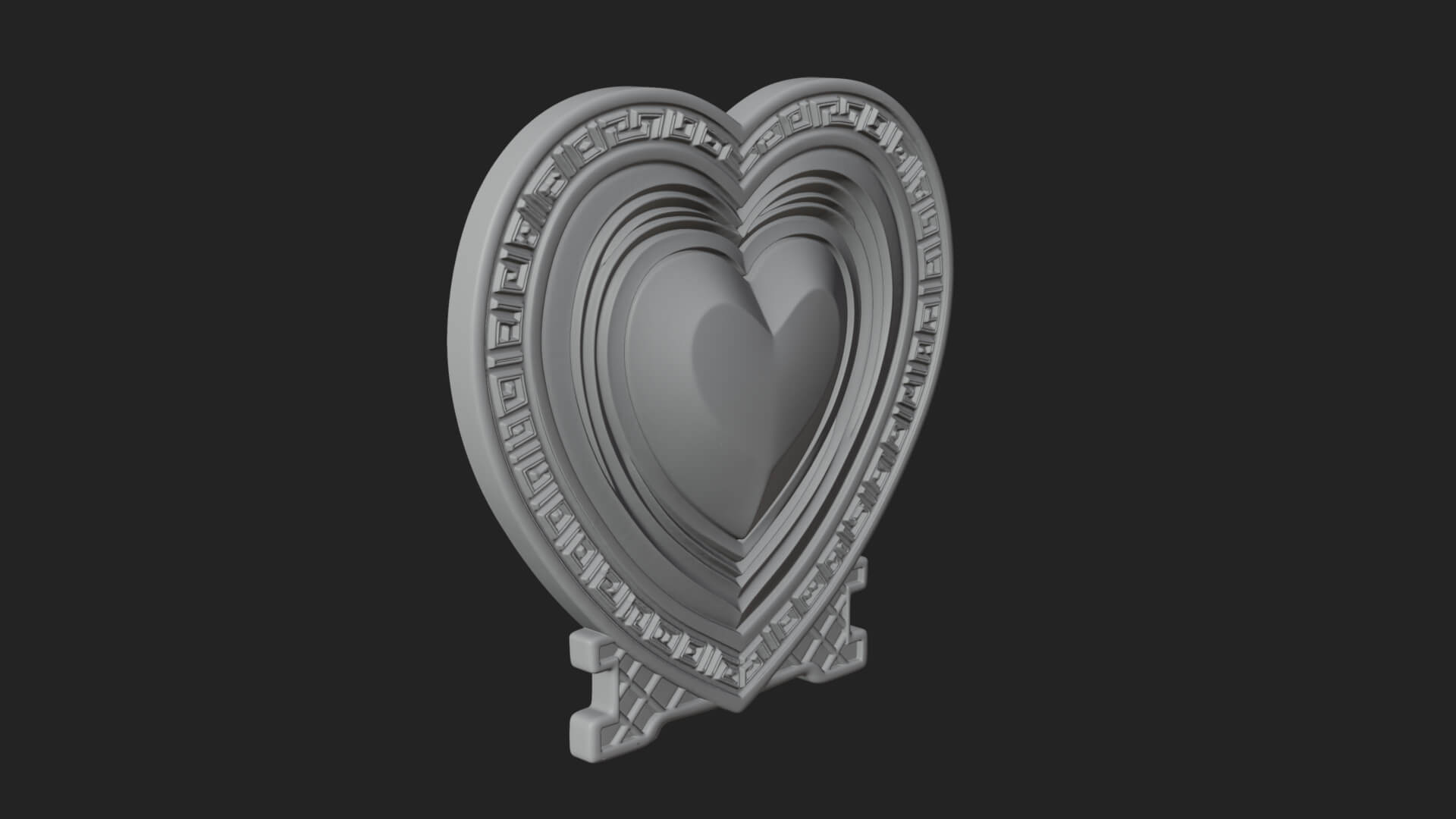 Ornate Framed Heart Plaque Design 304 3D Print Model 3D Model