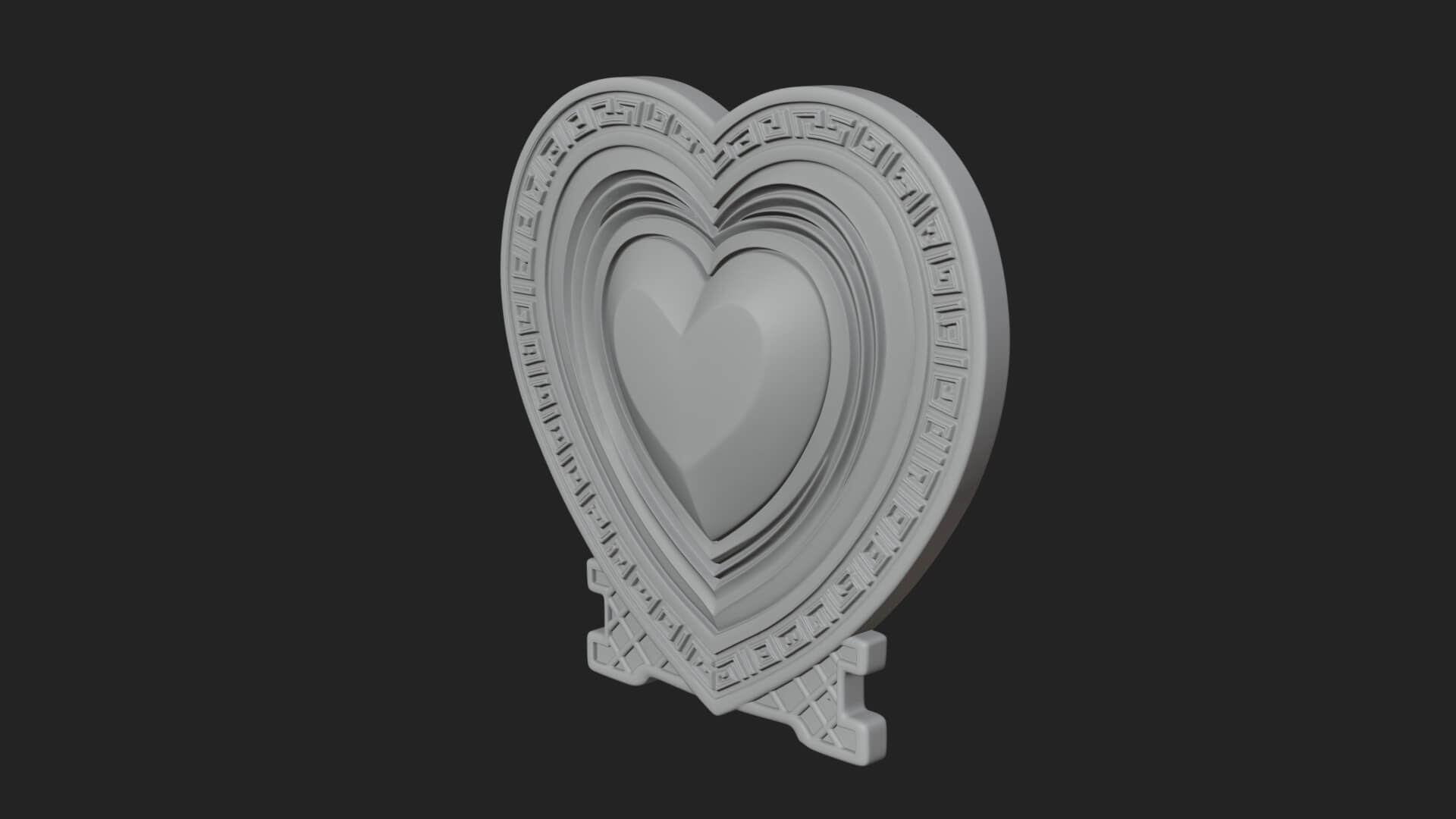 Ornate Framed Heart Plaque Design 304 3D Print Model 3D Model