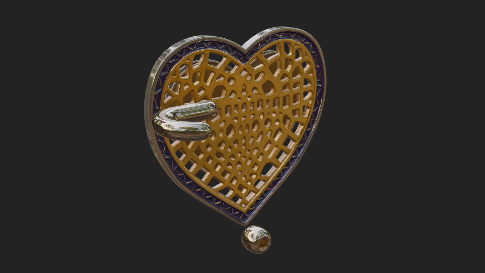 Ornate Framed Heart Plaque Design 305 3D Print Model 3D Model