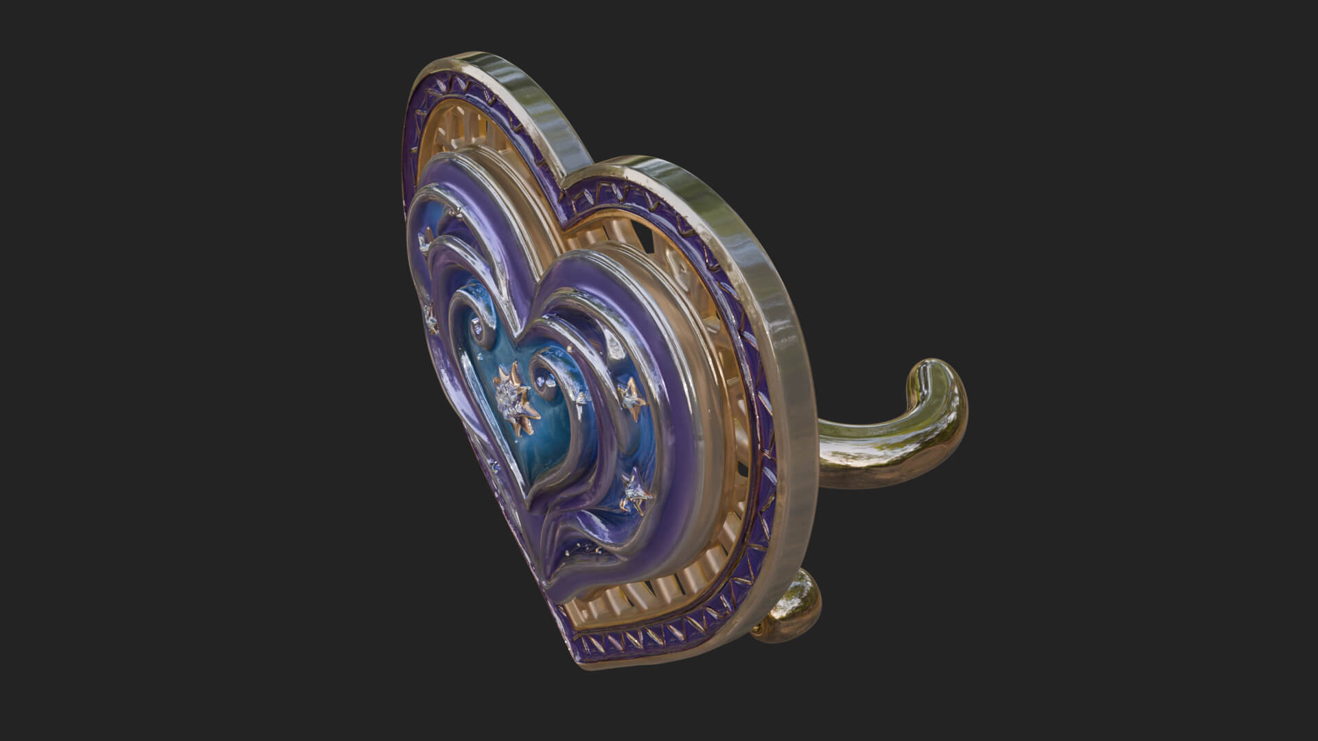 Ornate Framed Heart Plaque Design 305 3D Print Model 3D Model