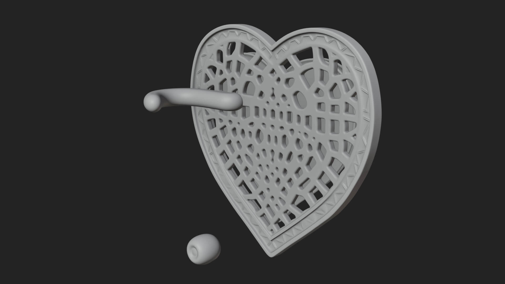 Ornate Framed Heart Plaque Design 305 3D Print Model 3D Model