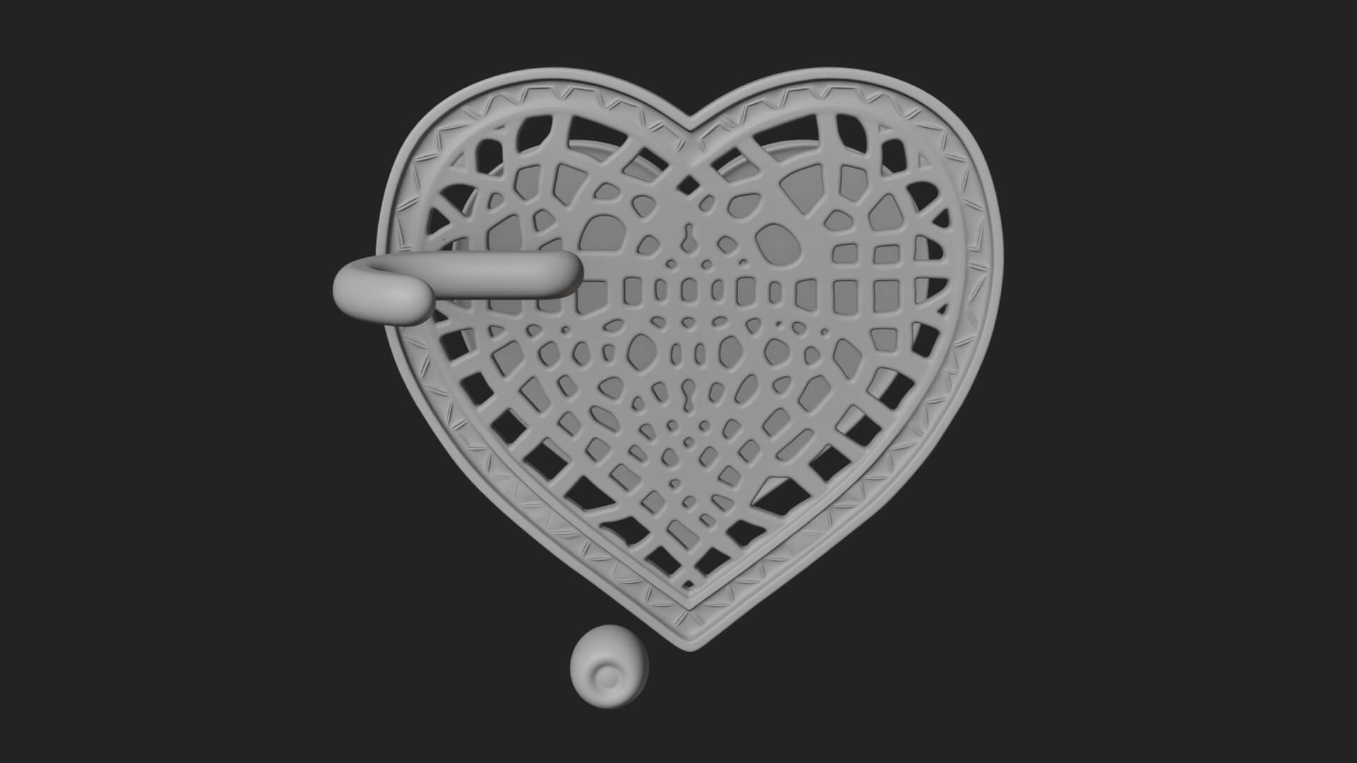 Ornate Framed Heart Plaque Design 305 3D Print Model 3D Model