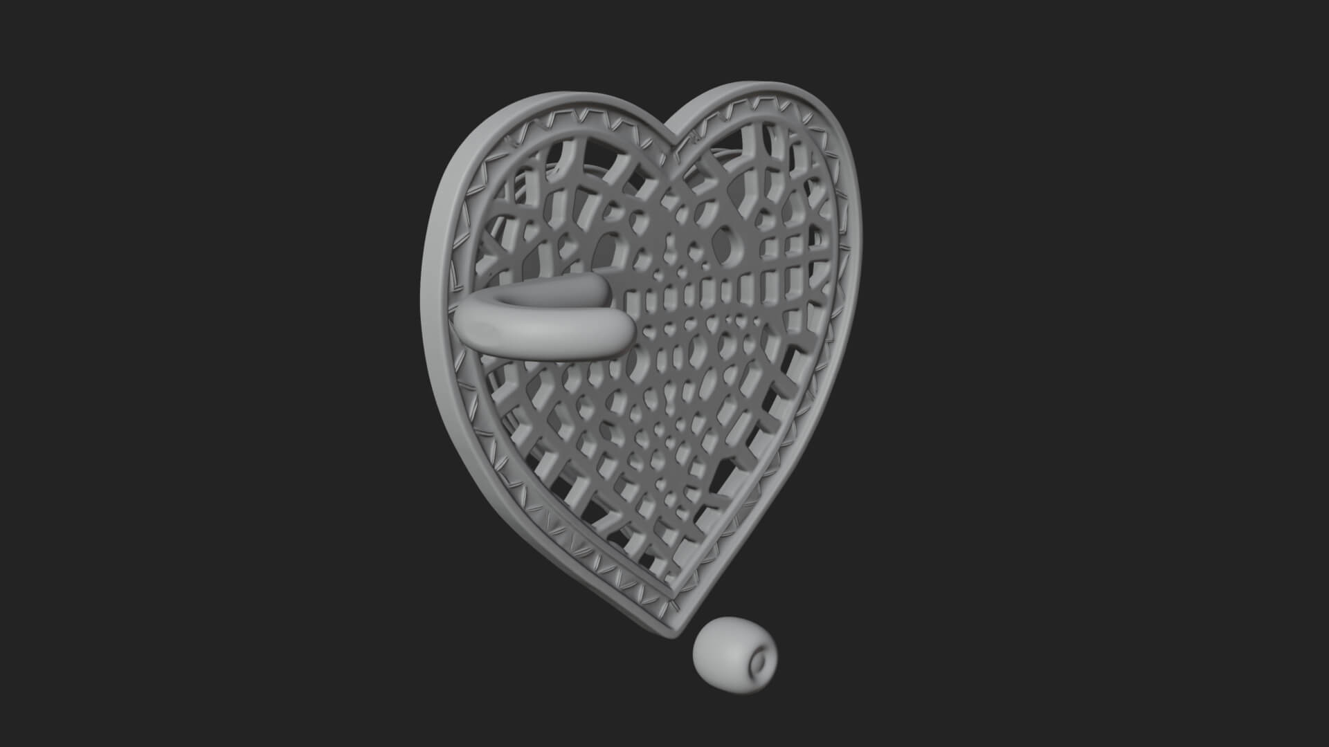 Ornate Framed Heart Plaque Design 305 3D Print Model 3D Model