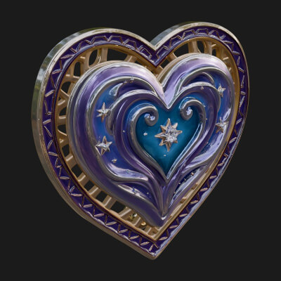 Ornate Framed Heart Plaque Design 305 3D Print Model