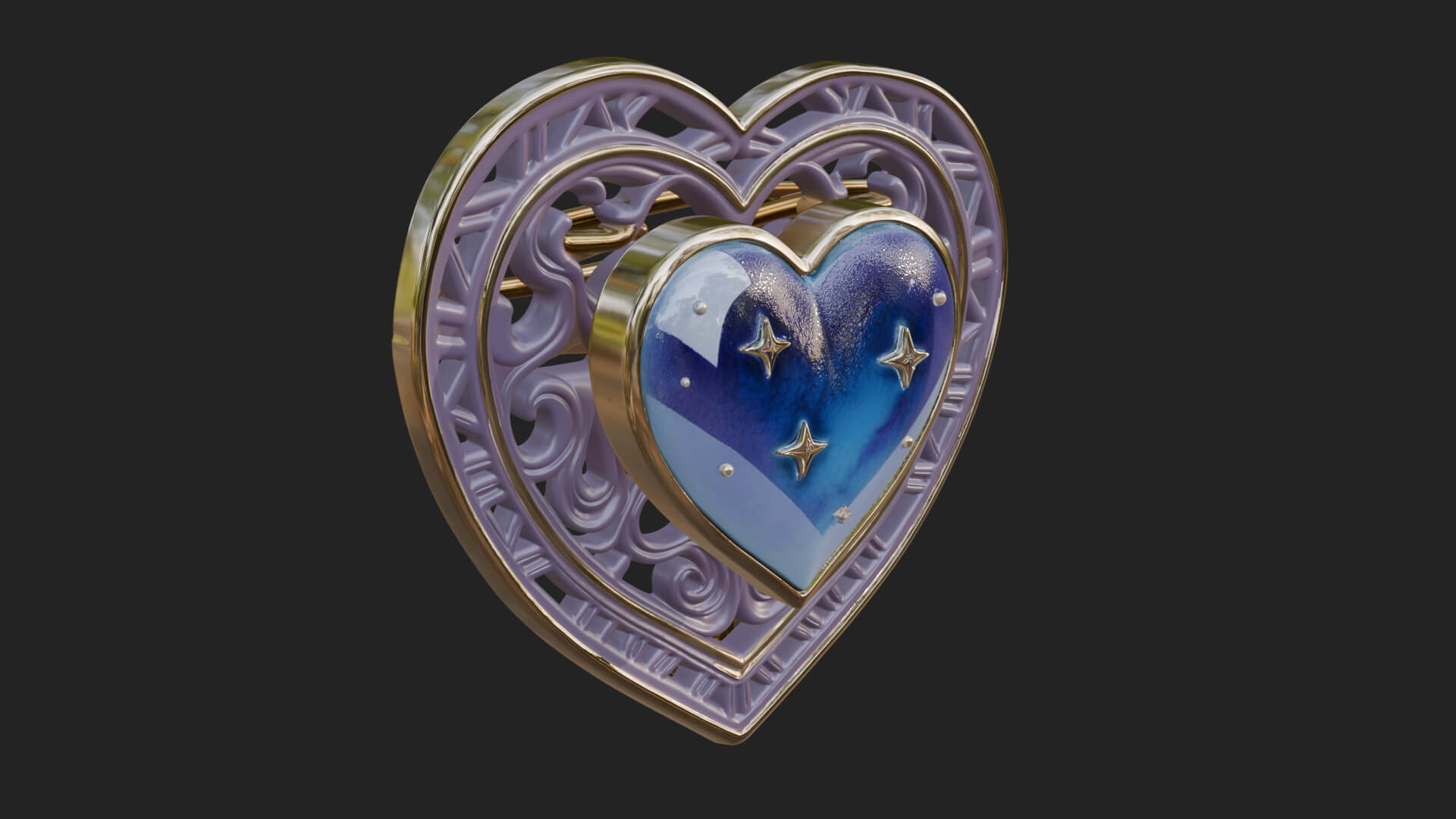 Ornate Framed Heart Plaque Design 306 3D Print Model 3D Model