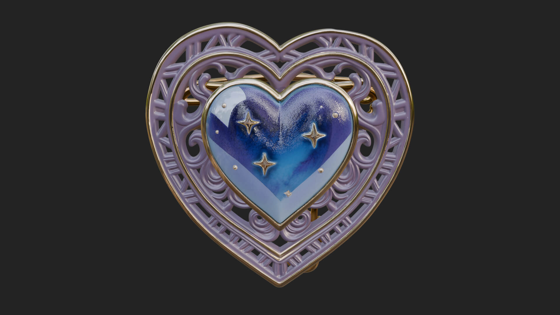 Ornate Framed Heart Plaque Design 306 3D Print Model 3D Model