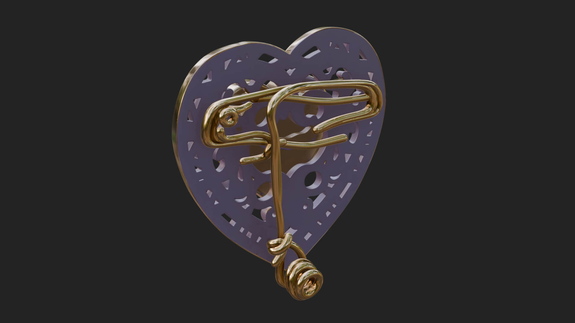 Ornate Framed Heart Plaque Design 306 3D Print Model 3D Model