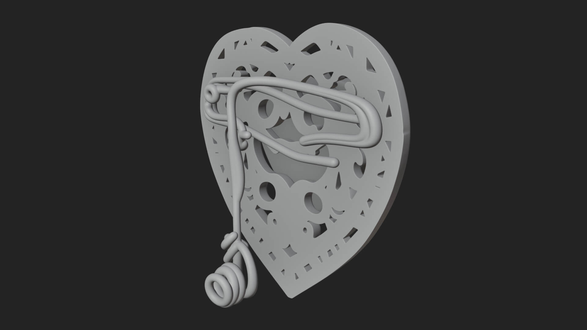 Ornate Framed Heart Plaque Design 306 3D Print Model 3D Model