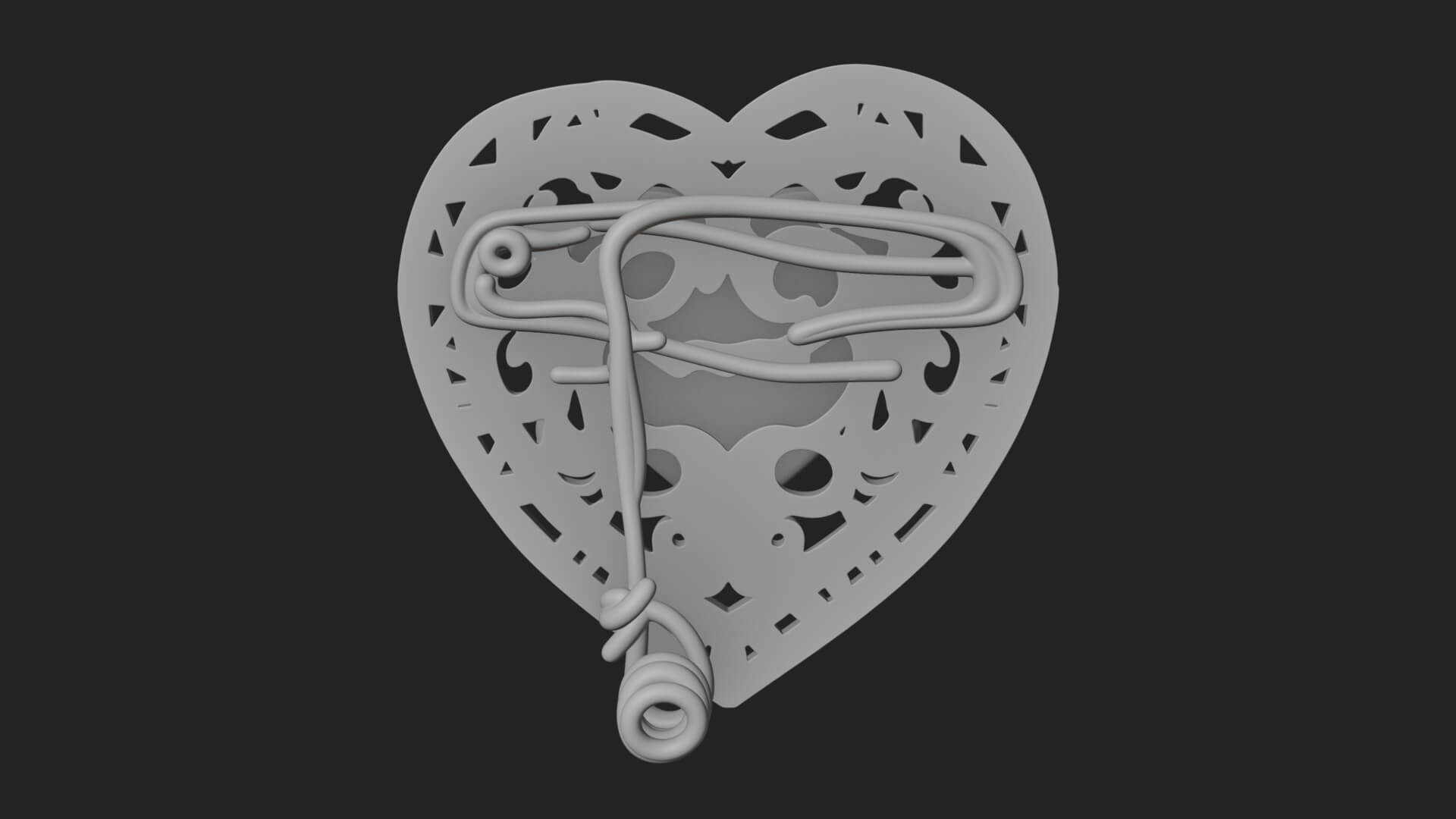 Ornate Framed Heart Plaque Design 306 3D Print Model 3D Model