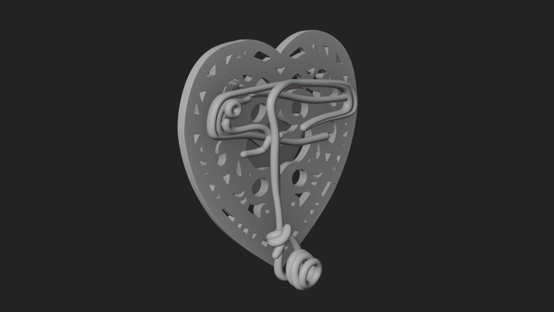 Ornate Framed Heart Plaque Design 306 3D Print Model 3D Model