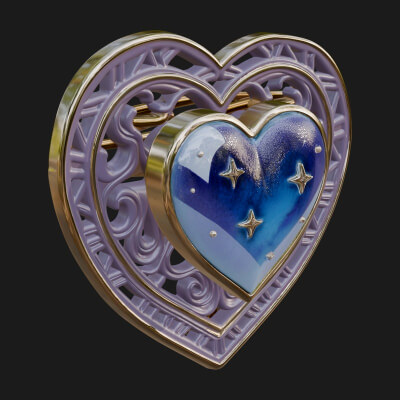 Ornate Framed Heart Plaque Design 306 3D Print Model