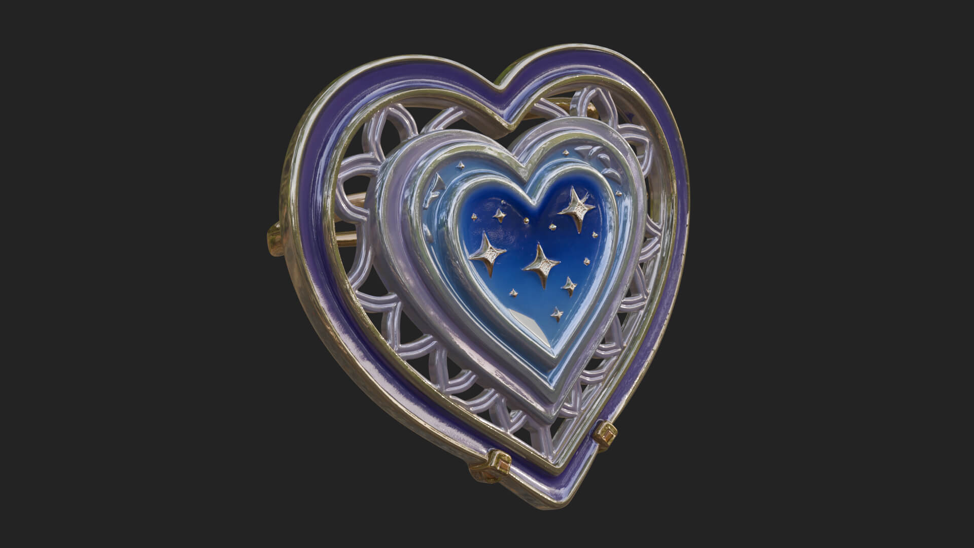Ornate Framed Heart Plaque Design 307 3D Print Model 3D Model