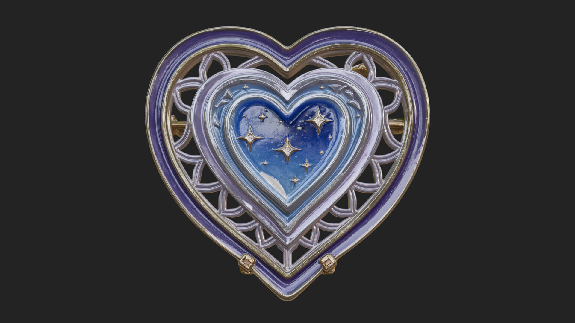 Ornate Framed Heart Plaque Design 307 3D Print Model 3D Model