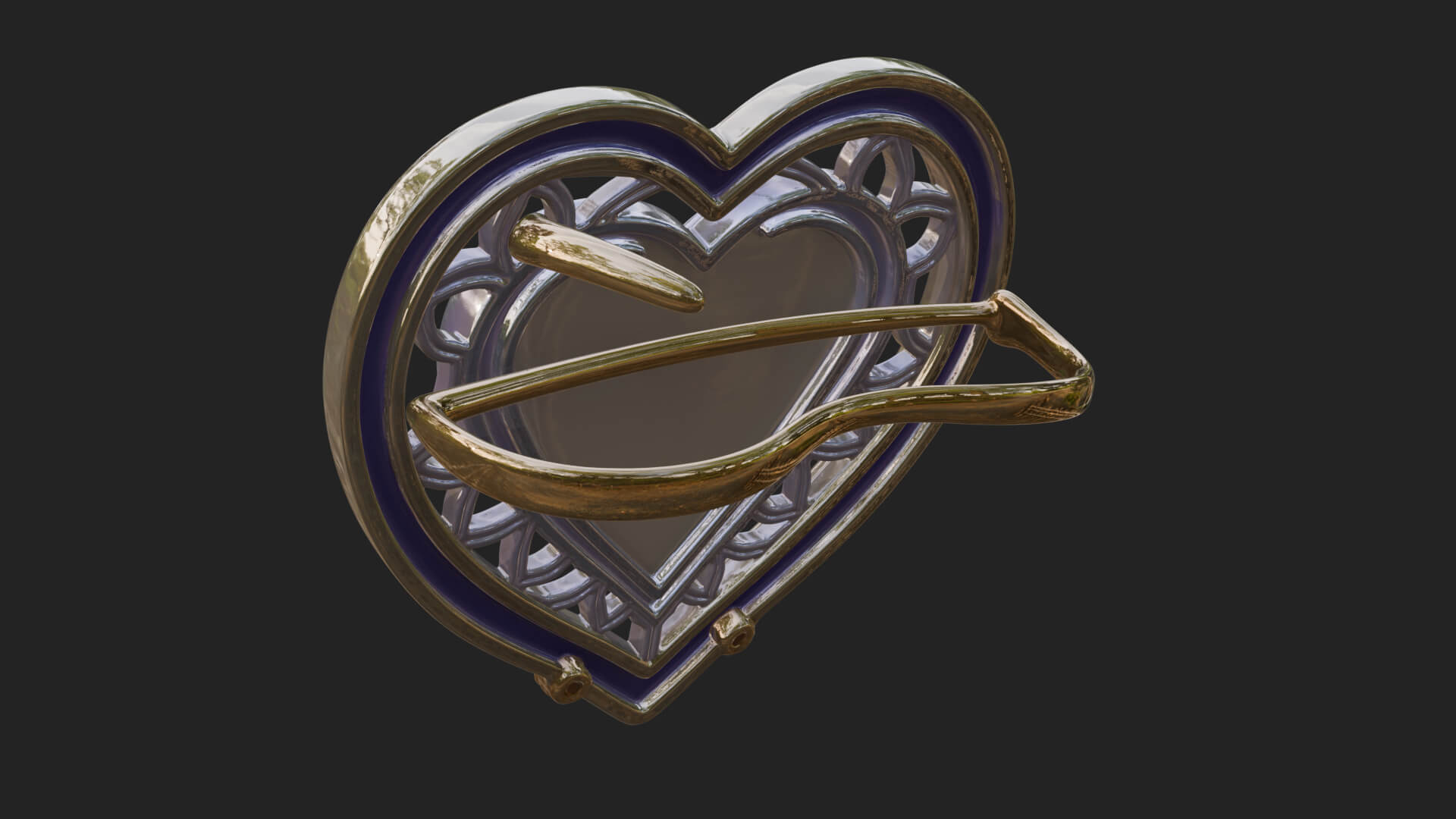 Ornate Framed Heart Plaque Design 307 3D Print Model 3D Model