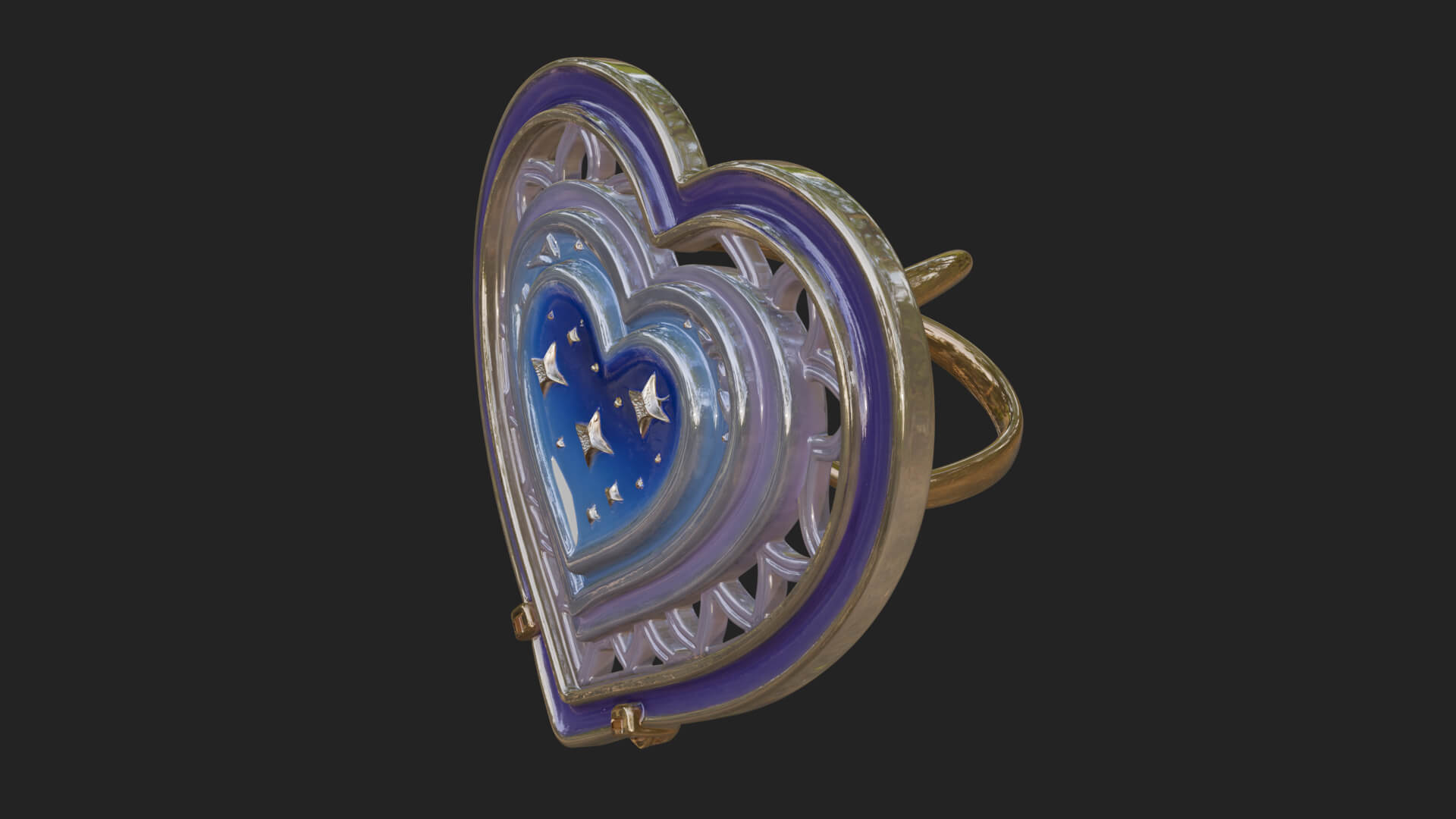Ornate Framed Heart Plaque Design 307 3D Print Model 3D Model