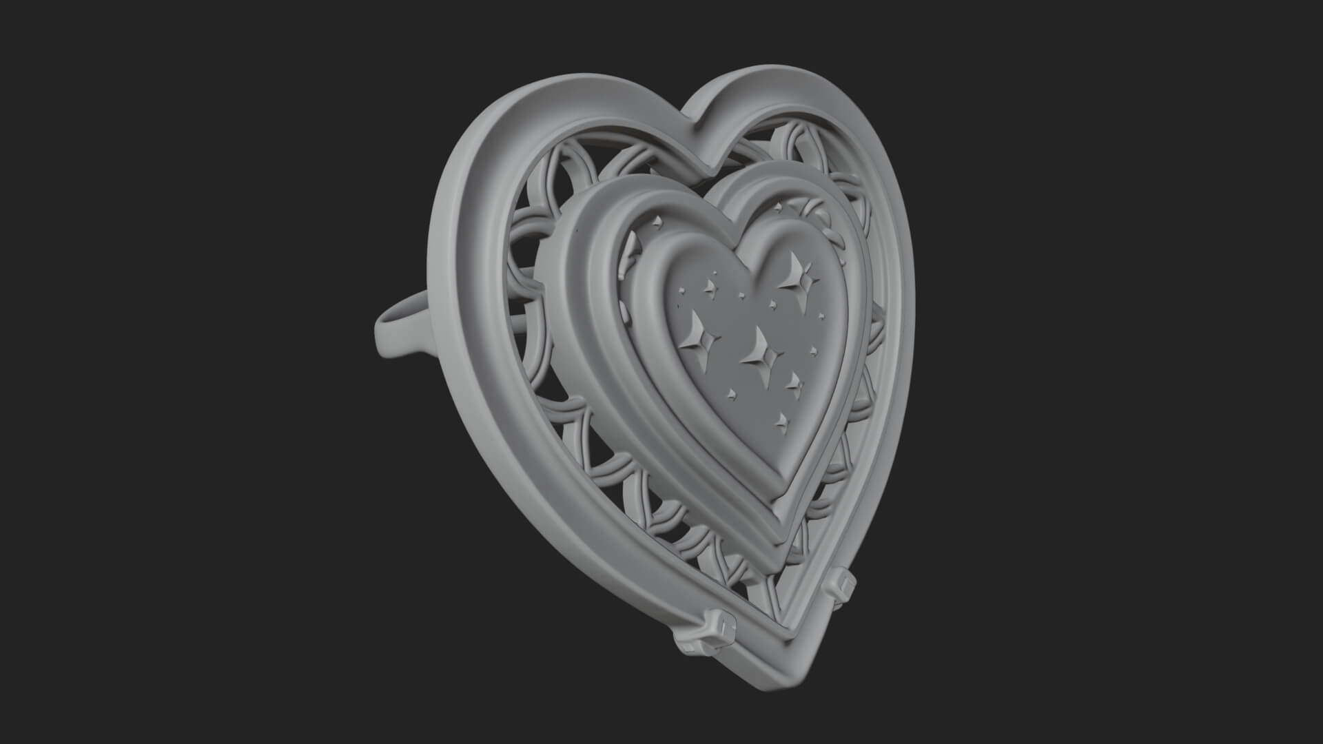 Ornate Framed Heart Plaque Design 307 3D Print Model 3D Model