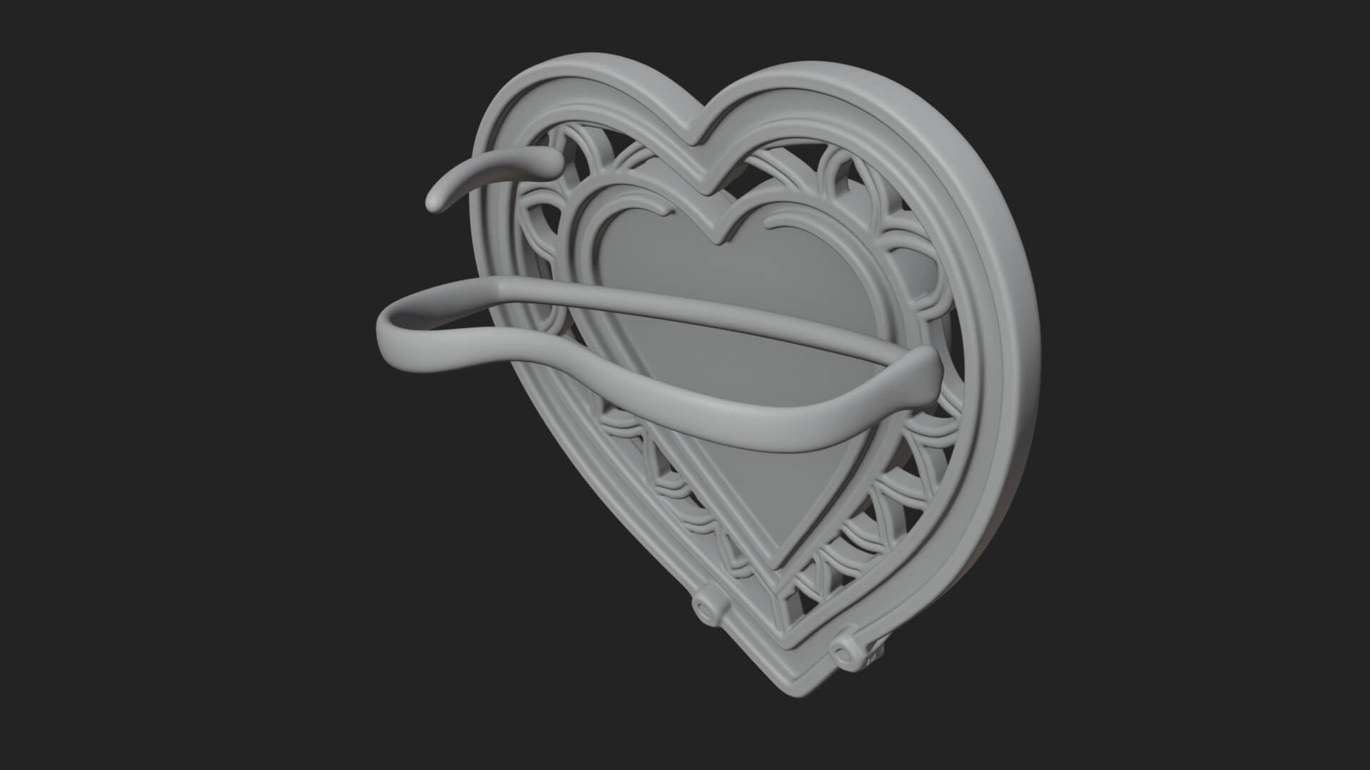 Ornate Framed Heart Plaque Design 307 3D Print Model 3D Model