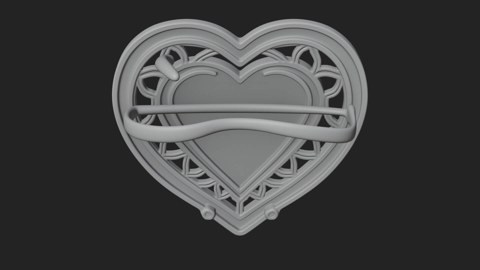 Ornate Framed Heart Plaque Design 307 3D Print Model 3D Model