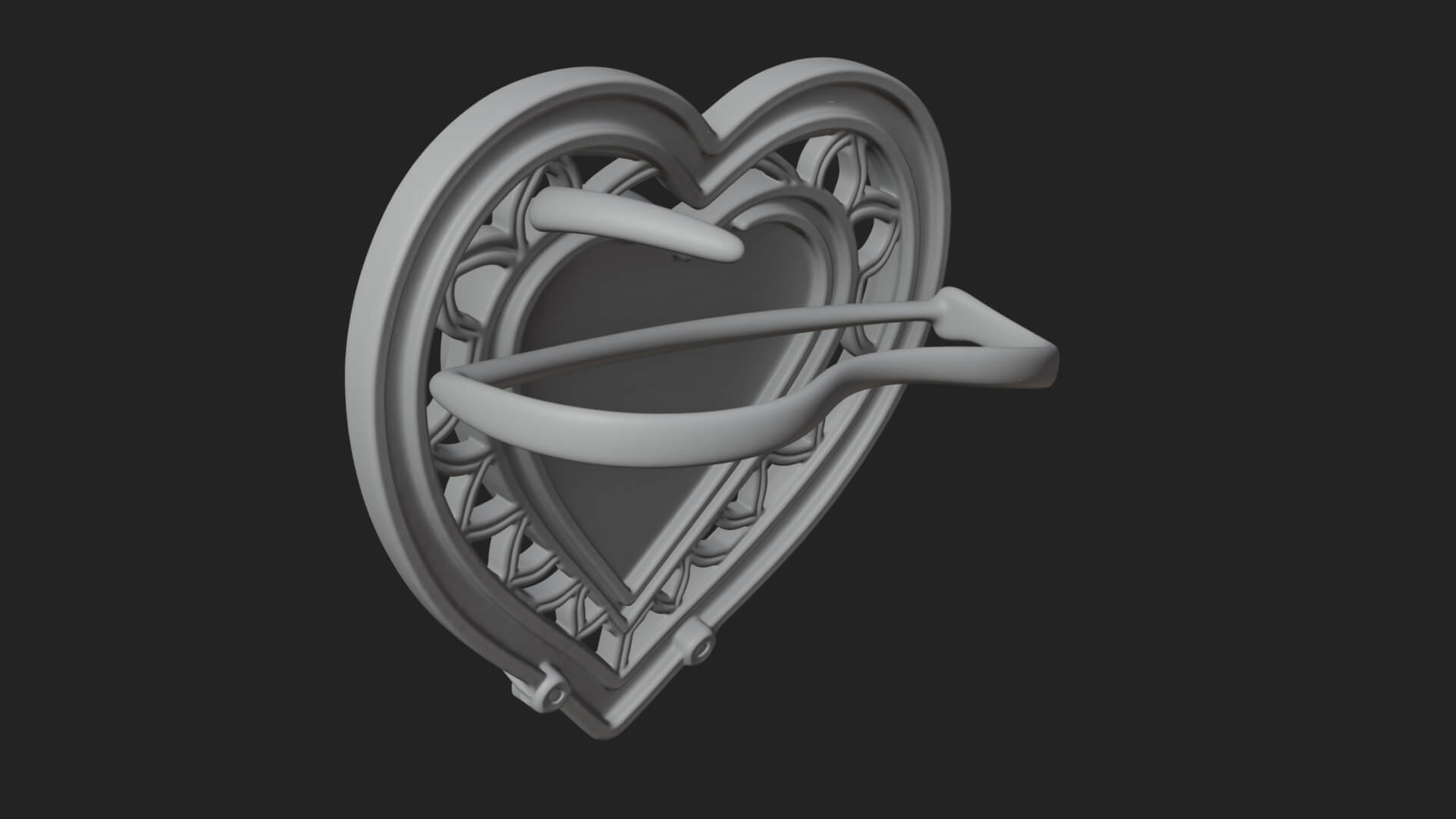 Ornate Framed Heart Plaque Design 307 3D Print Model 3D Model