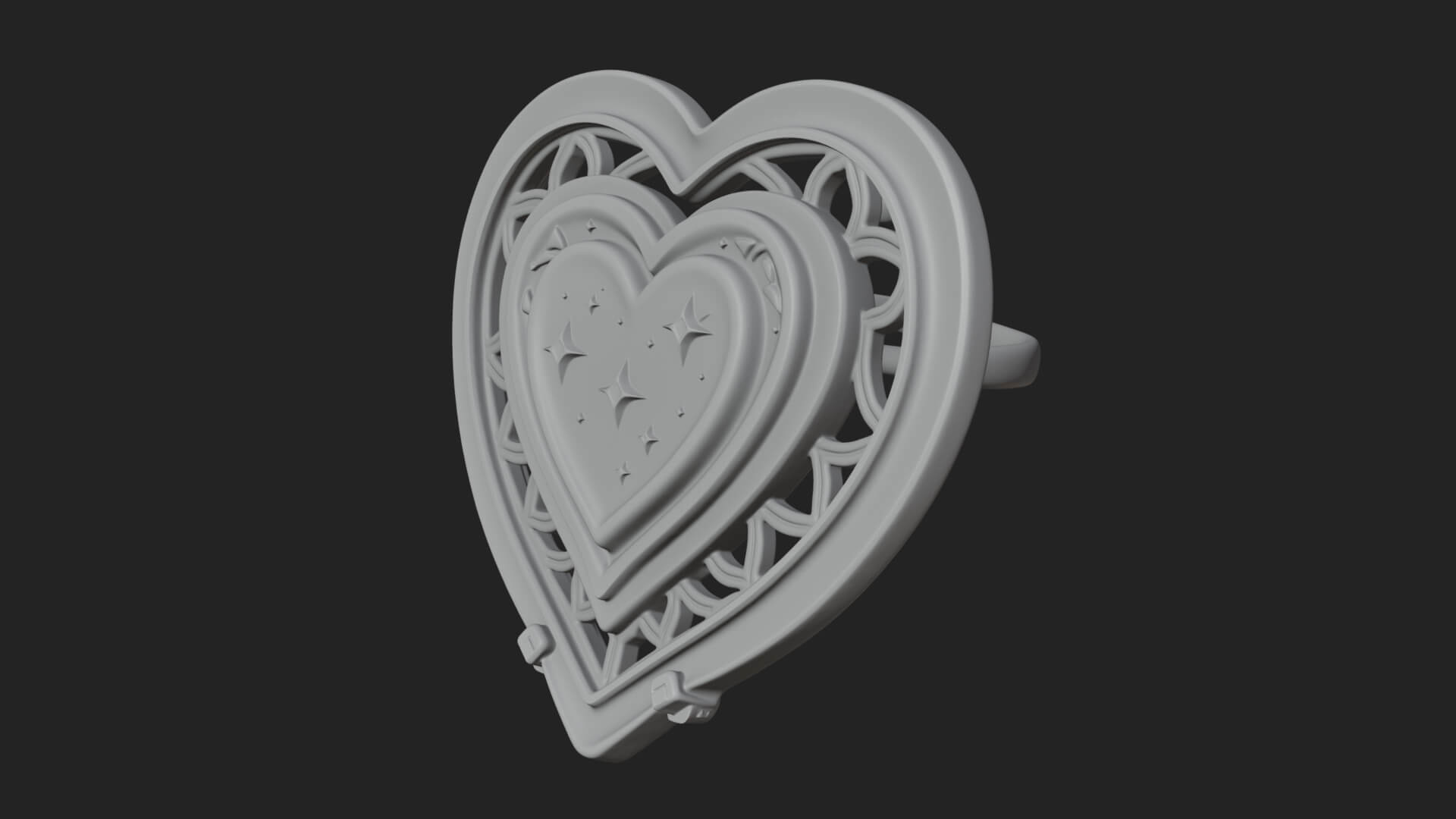 Ornate Framed Heart Plaque Design 307 3D Print Model 3D Model