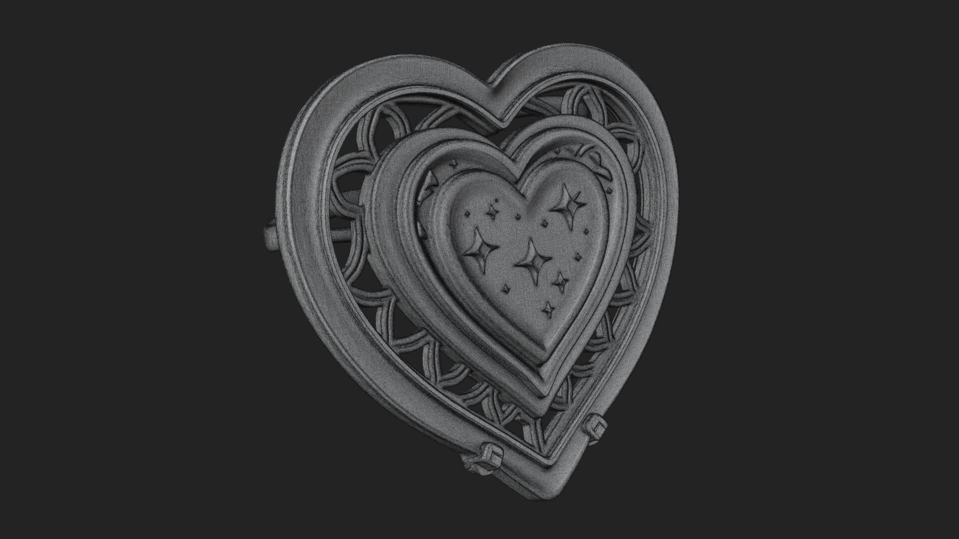 Ornate Framed Heart Plaque Design 307 3D Print Model 3D Model