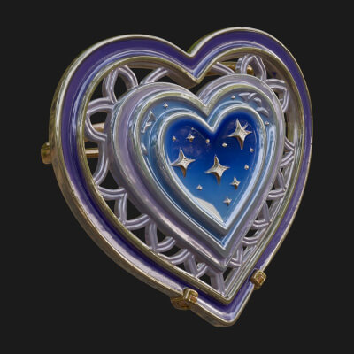 Ornate Framed Heart Plaque Design 307 3D Print Model